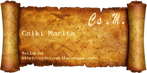 Csiki Marita névjegykártya